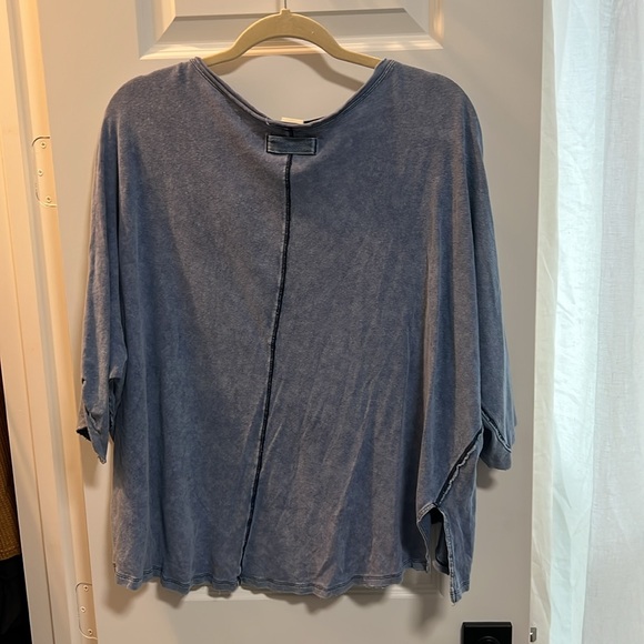 we the free v-neck blouse - blue - Picture 6 of 7